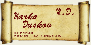 Marko Duškov vizit kartica